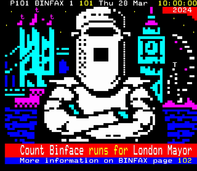 Campaign poster for Count Binface's London Mayor campaign.